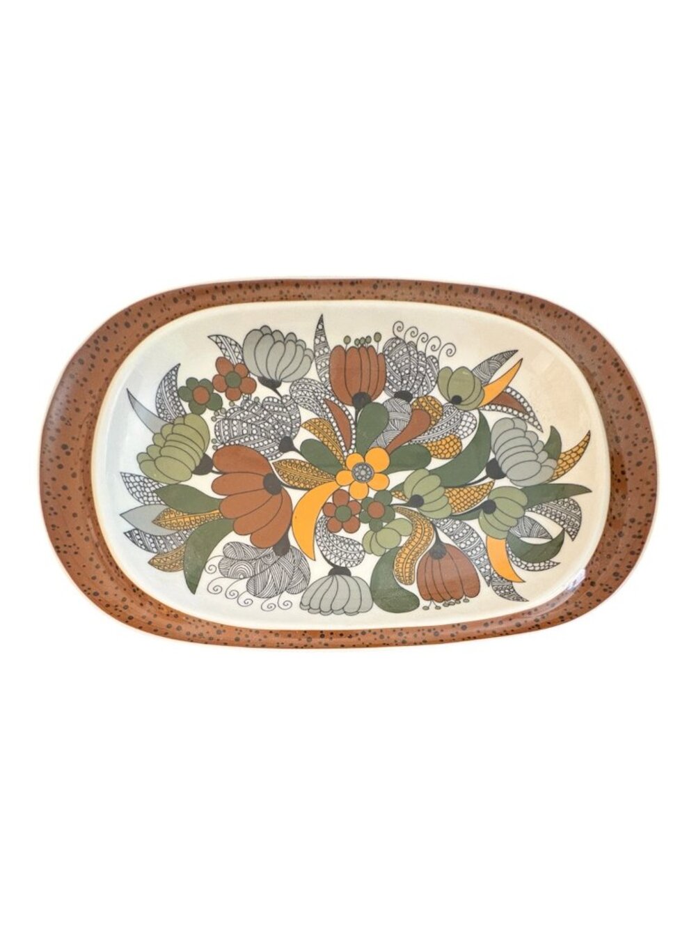 Vintage Thomas Germany "Kiruna Camargue" 12.5" Oval Serving Platter - Retro 70s